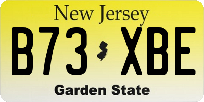 NJ license plate B73XBE