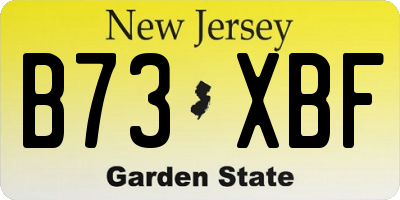 NJ license plate B73XBF