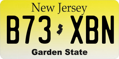 NJ license plate B73XBN
