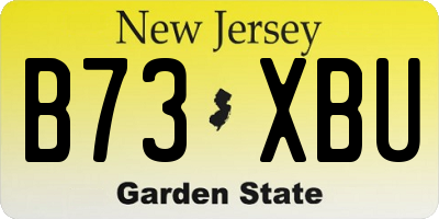 NJ license plate B73XBU