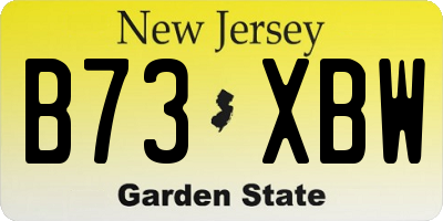 NJ license plate B73XBW