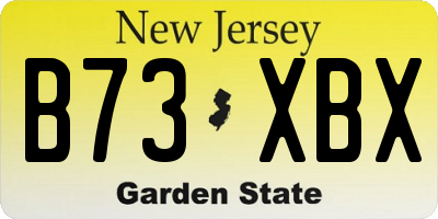 NJ license plate B73XBX