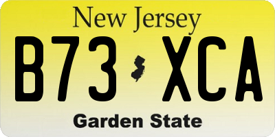 NJ license plate B73XCA