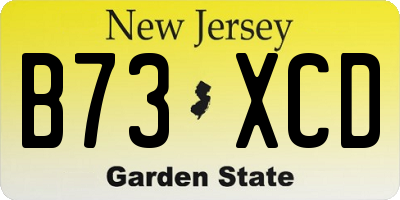 NJ license plate B73XCD