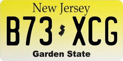 NJ license plate B73XCG