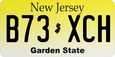 NJ license plate B73XCH