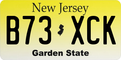 NJ license plate B73XCK