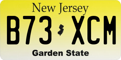 NJ license plate B73XCM