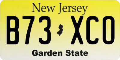 NJ license plate B73XCO