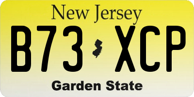 NJ license plate B73XCP