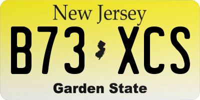 NJ license plate B73XCS