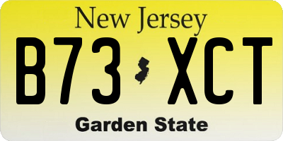 NJ license plate B73XCT