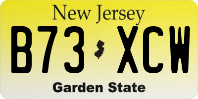 NJ license plate B73XCW