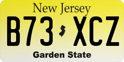 NJ license plate B73XCZ