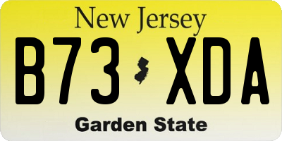 NJ license plate B73XDA