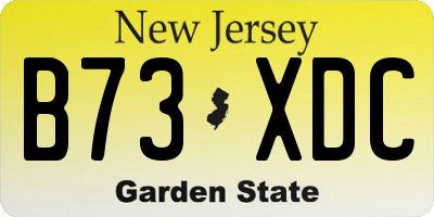 NJ license plate B73XDC