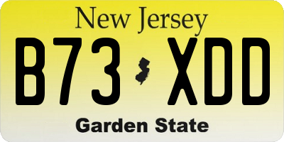 NJ license plate B73XDD