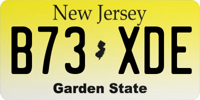 NJ license plate B73XDE