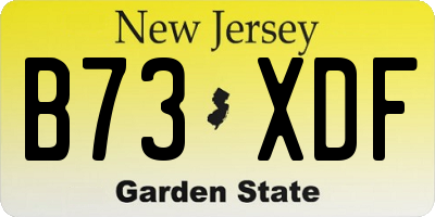 NJ license plate B73XDF