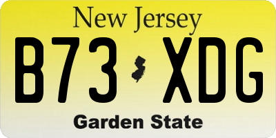 NJ license plate B73XDG