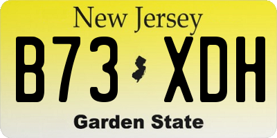 NJ license plate B73XDH