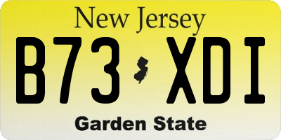 NJ license plate B73XDI