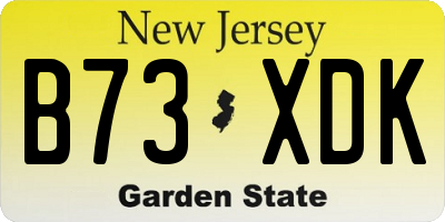 NJ license plate B73XDK