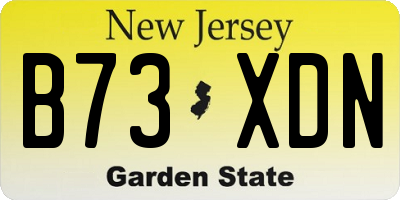 NJ license plate B73XDN