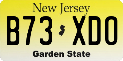 NJ license plate B73XDO