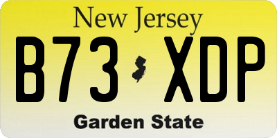NJ license plate B73XDP