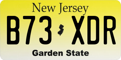 NJ license plate B73XDR