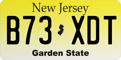 NJ license plate B73XDT