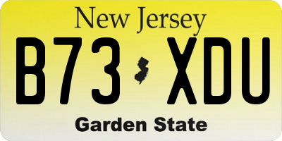 NJ license plate B73XDU