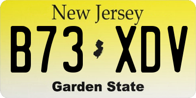 NJ license plate B73XDV