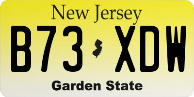 NJ license plate B73XDW