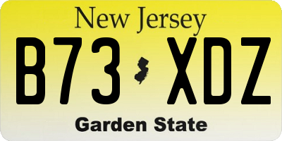 NJ license plate B73XDZ