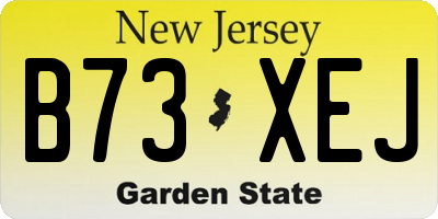 NJ license plate B73XEJ