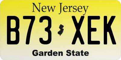 NJ license plate B73XEK