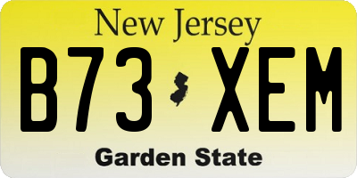 NJ license plate B73XEM