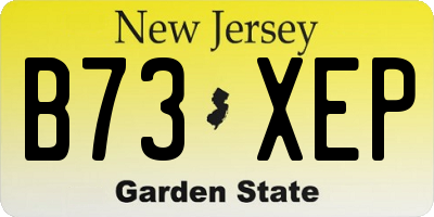 NJ license plate B73XEP