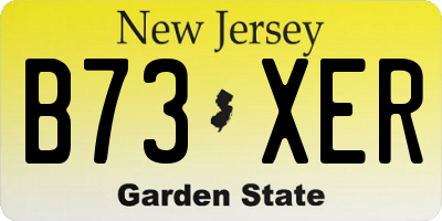 NJ license plate B73XER