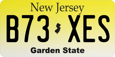 NJ license plate B73XES