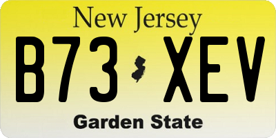 NJ license plate B73XEV