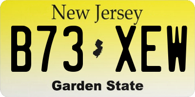 NJ license plate B73XEW
