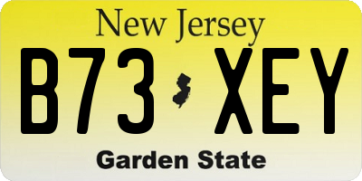 NJ license plate B73XEY