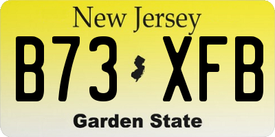 NJ license plate B73XFB