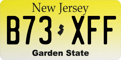 NJ license plate B73XFF