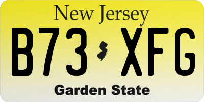 NJ license plate B73XFG