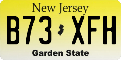 NJ license plate B73XFH