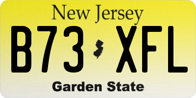 NJ license plate B73XFL